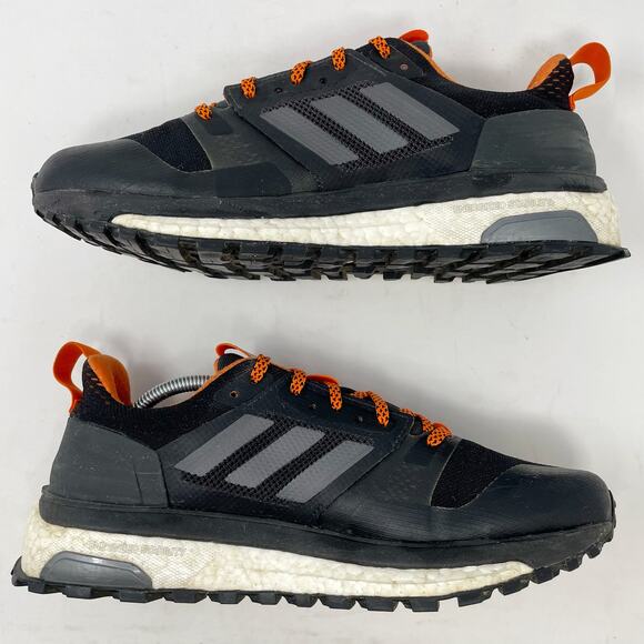 Adidas Black &amp; Orange Supernova Trail Running Shoes Mens Size 7.5